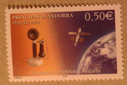 Timbre Principat D'andorra 2003 Centenari Del Telefon A Andorra 0,50 Neuf