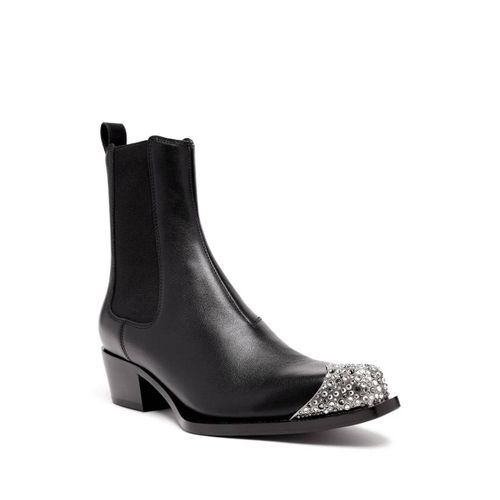Diesel Bottines En Cuir À Bout Contrastant - Noir - 38