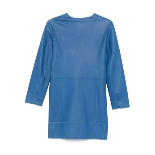 Simonetta Ravizza Manteau En Cuir - Bleu