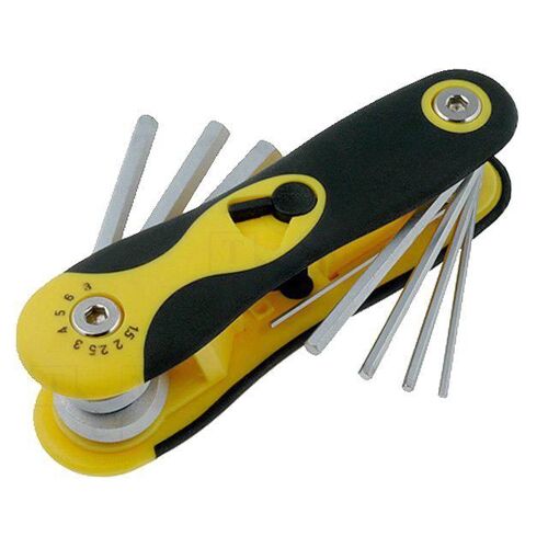 Kit 8 cles Allen de poche en acier chrome-vanadium - 1.58 mm