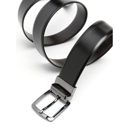 Emporio Armani Ceinture En Cuir Lisse - Noir