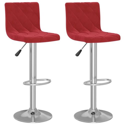 Vidaxl Tabourets De Bar 2 Pcs Rouge Bordeaux Velours