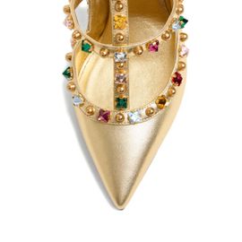 Valentino Garavani Escarpins Rockstud Décolleté 100 Mm - Or