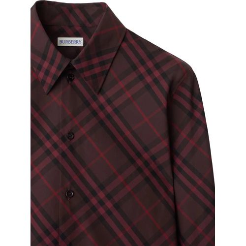 Burberry Chemise En Coton À Carreaux - Rouge