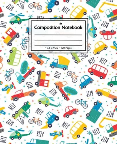 Composition Notebook: Cars Journal, Wide Blank Lined, For Teens And Students For School, College ... (Cars Lovers Series).