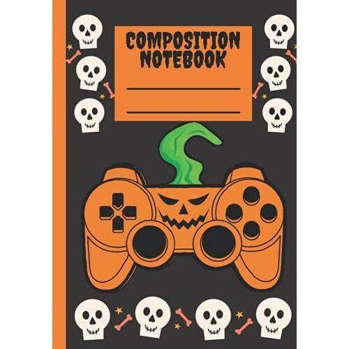 Composition Notebook College Ruled: Halloween Composition Book | Funny Pumpkin Controller Notebook: Video Gamers Notebook | Gamer College Ruled ... Kids Teens Students | 110 Pages | 7 X 10 |