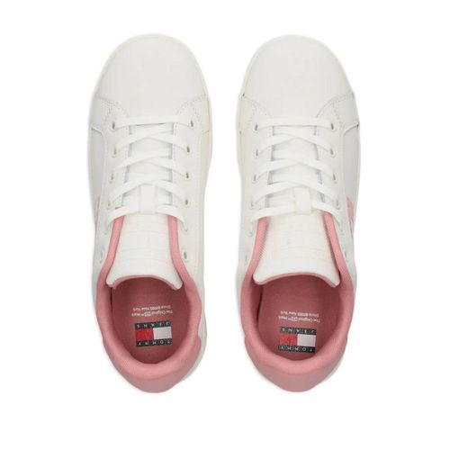 Tommy Jeans Baskets En Cuir À Plateforme - Blanc