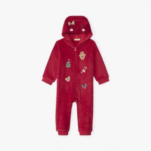 Surpyjama Ludique De Noël En Sherpa Pour Bébé Fille - Rouge