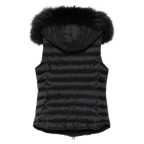 Tatras Doudoune Sans Manches À Capuche Bordée De Fourrure - Noir