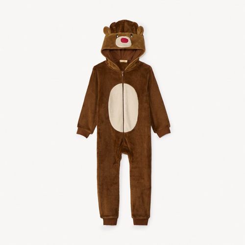 Surpyjama Ludique Renne De Noël En Sherpa Pour Garçon - Marron