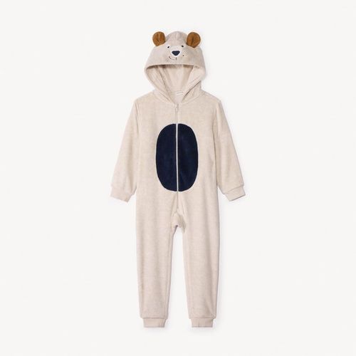 Surpyjama Ludique Chien En Sherpa Pour Garçon - Beige Chiné