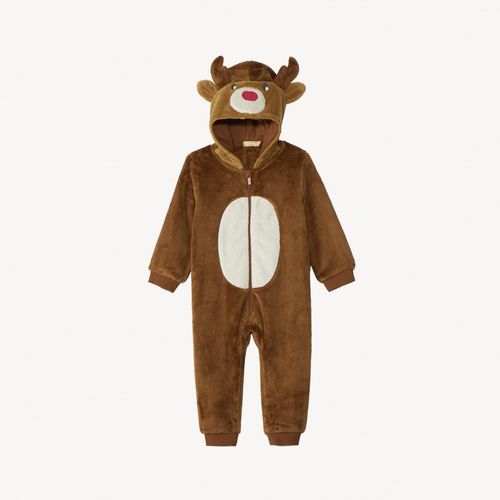 Surpyjama Ludique Renne De Noël En Sherpa Pour Bébé Garçon - Marron