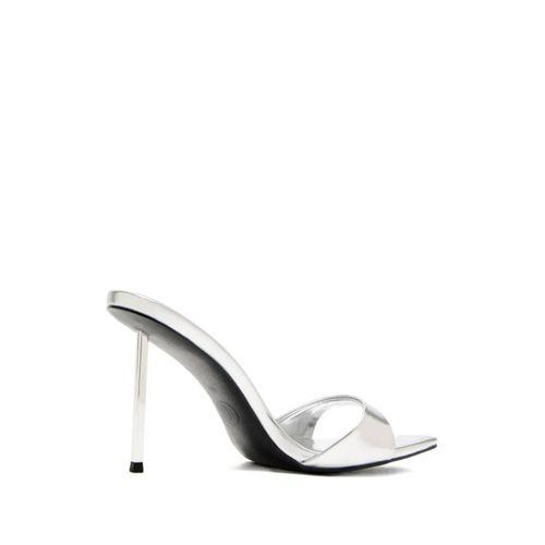 Femme La Mules Métallisées Whiskey 100 Mm À Talon Aiguille - Argent