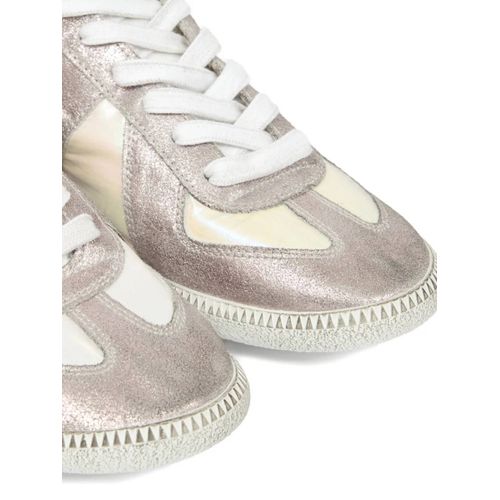 Maison Margiela Baskets En Cuir Métallisé À Empiècements - Tons Neutres