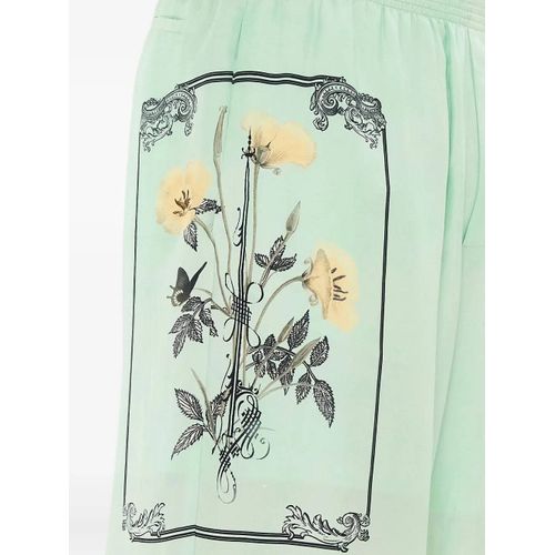 Camilla Short En Soie À Fleurs - Vert