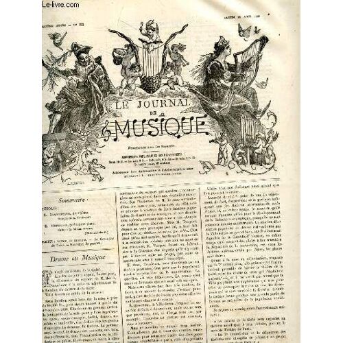 Le Journal De Musique N°221, Samedi 21 Aout 1880- Impromptu, Pour Piano, Musique De R. Rubinstein- Hermann, Polka Pour Piano, Musique De Johann Strauss- Drame Ou Musique - La Caravane Du Caire -(...)