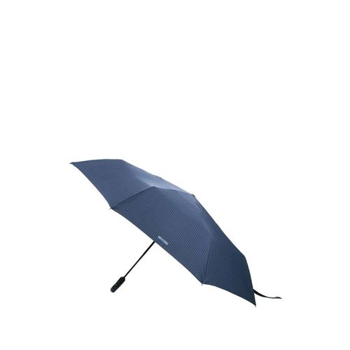 Moschino Parapluie À Fines Rayures - Bleu