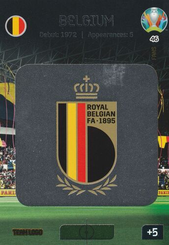 N° 46 - Carte Panini Foot Adrenalyn Xl - Uefa Euro 2020 - Team Logo - Belgium / Belgique