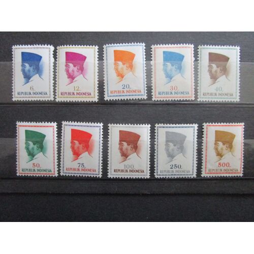 Indonesie 1964 Série De 10 Timbres Neufs ** Roi Sukarno