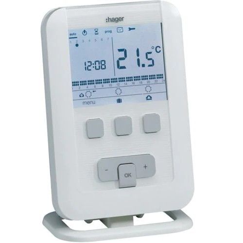 Hager EK660P Programmateur radio pour chauffage électrique 1-2-3 zones 7j