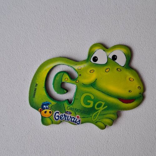 Magnet Série Animaux Pochoir Danone Gervais Alphabet Lettre G Grenouille