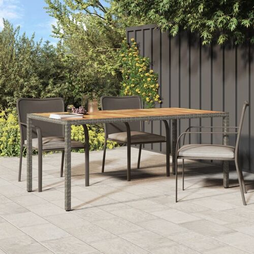 Vidaxl Table De Jardin 190x90x75 Cm Résine Tressée/Bois D'acacia Gris