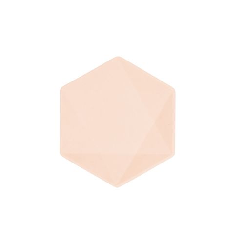 Lot de 6 assiettes hexagonales 15,8 x 13,7cm - abricot - orange - jetable 100% biodégradable - Vert Decor