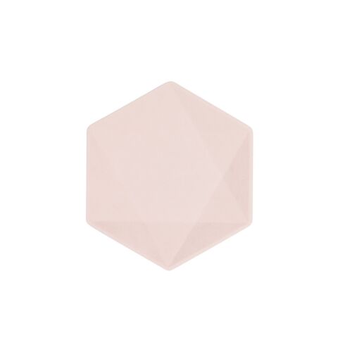 Lot de 6 assiettes hexagonales 15,8 x 13,7cm - rose - jetable 100% biodégradable - Vert Decor