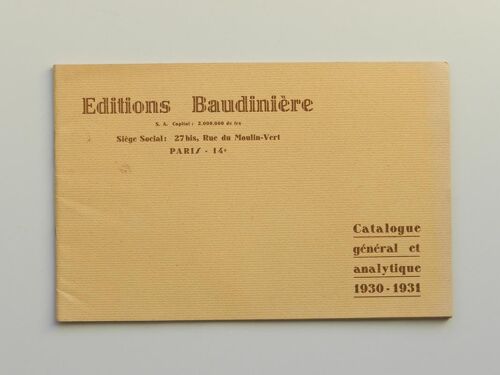 Catalogue Publicitaire Des Éditions Baudinière