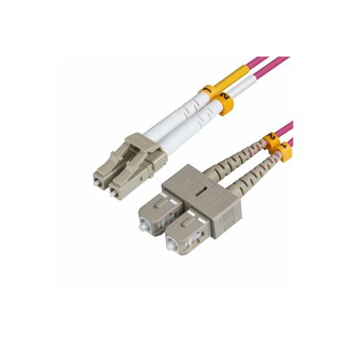 MicroConnect - Câble réseau - LC/UPC multimode pour SC/UPC multimode - 0.5 m - fibre optique - 50 / 125 microns - OM4 - sans halogène - violet