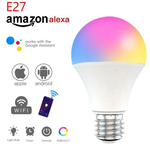 Ampoule Led Intelligente, Wi-Fi, B22 E27, Intensité Variable, Fonctionne Avec L'application Alice, Alexa Et Google Assistant, Lampe De Réveil Intelligente, Veilleuse