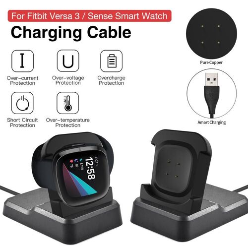 Support De Chargement Pour Fitbit Versa 3, 100 Cm, Pour Montre Intelligente, Câble De Chargement Usb, Transfert De Données, Nouveau