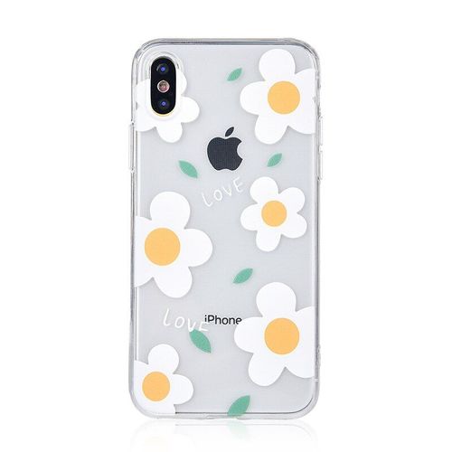 Coque Transparente À Fleurs Blanches Pour Apple Iphone X Xr Xs Max 8 7 6 S 6 S Plus, Étui Souple En Tpu Transparent Pour Iphone 7plus 8plus 10