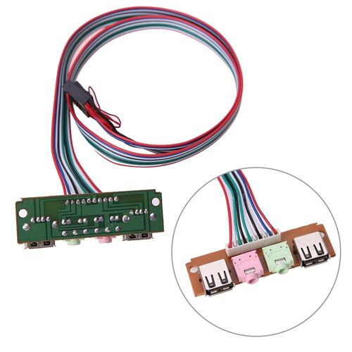 Câble d'extension USB pour Microphone et écouteurs, 2 Ports USB 2.0 pièces, prises Audio