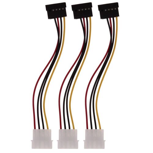 Câble adaptateur pour disque dur SATA, 4 broches IDE vers SATA 15 broches, 3 pièces