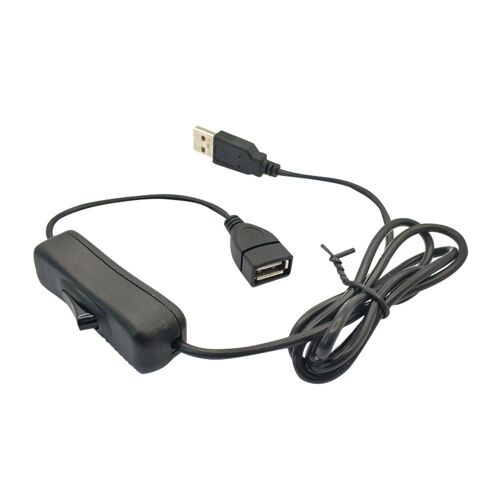 Câble USB mâle vers femelle, interrupteur marche/arrêt, bascule, lampe LED, ligne 1M, noir, électronique, conversion de Date