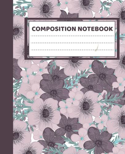 Purple Composition Notebook: Floral Wide Ruled Paper Notebook | Large Writing Journal For Homework, Take Notes, Doodles ... | Back To School And More ... Students, And Adults (Composition Notebooks)
