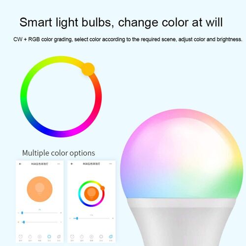Ampoule Intelligente 9w 8modes, Lampe Led E27 Rgb Avec Vie Intelligente, Commande Vocale Pour Google Home, Pour Alexa Goo