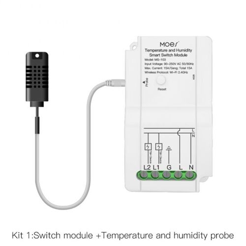 Capteur De Température Et D'humidité Intelligent, Commutateur Wifi, Double Sortie De Relais, Contrôleur Sans Fil, Application Smart Life, Fonctionne Avec Alexa Google