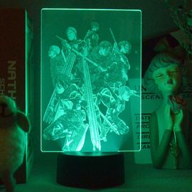 Shingeki No Kyojin ? Lampe Led 3d En Forme De Personnage De Dessin Animé, Avec Usb, Veilleuse, Rvb, Néon, Attaque Sur Les Titans, Décoration De Table