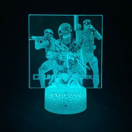 Lampe De Lave À Led En Forme De Chiffres Cs De Jeu De Comptoir, Image 3d, Veilleuse Tactile À Piles, Néon Rvb, Cadeaux, Décoration De Chambre À Coucher, Table, Bureau