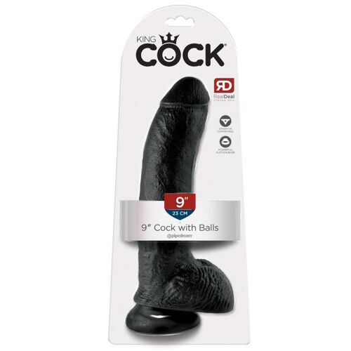 Gode Kc 22cm Avec Testicules Dark