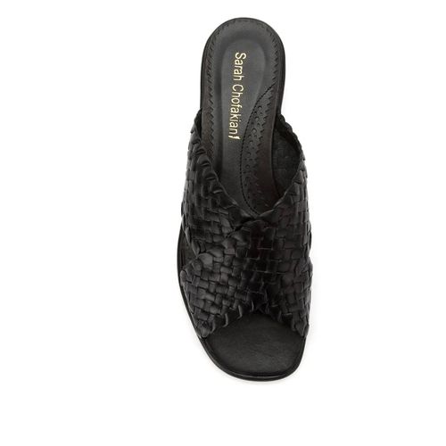Sarah Chofakian Sandales En Cuir Tressé - Noir
