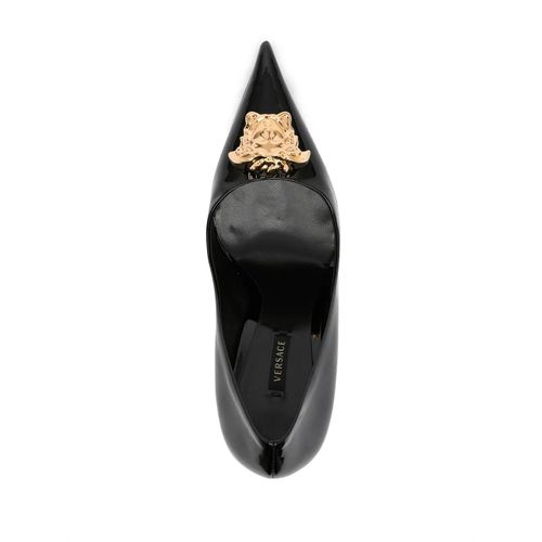 Versace Escarpins La Medusa 105 Mm En Cuir Verni - Noir