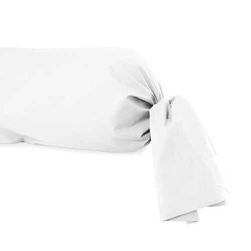 Taie De Traversin En Polycoton 45x185 Cm Percale Blanc, Par Soleil D'ocre