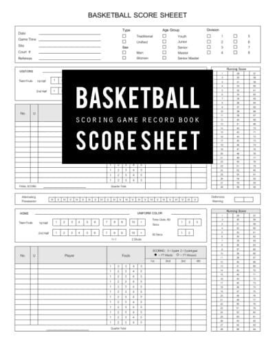 Basketball Score Book: Scoring Game Record Level Keeper Card Has Room For Many Details Of A Game, Including A Roster And Player Stats (Fouls, Scoring, Free Throws) Basketball Scoresheet