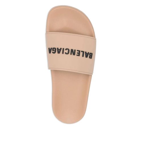 Balenciaga Claquettes À Logo Embossé - Tons Neutres