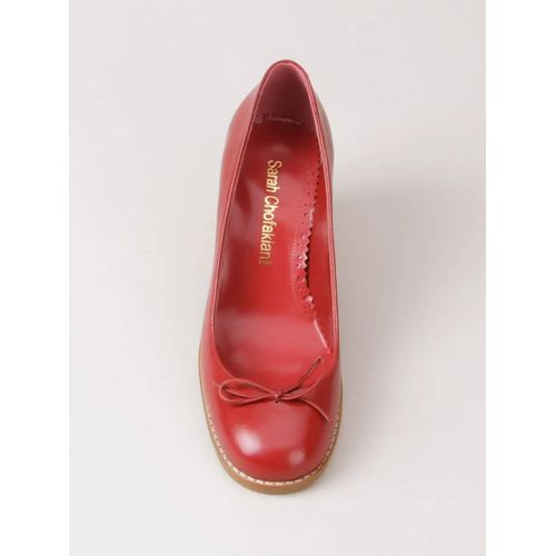 Sarah Chofakian Escarpins À Talon Épais - Rouge