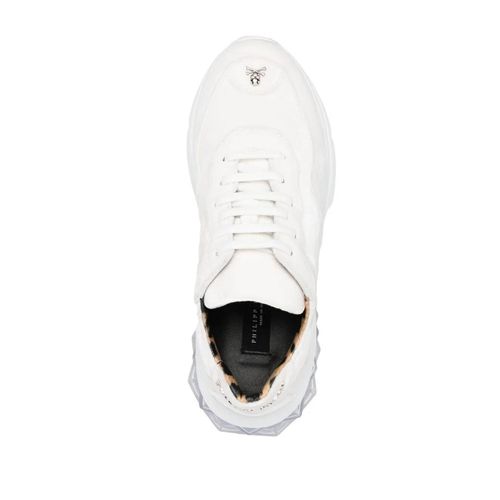 Philipp Plein Baskets Runner En Velours - Blanc