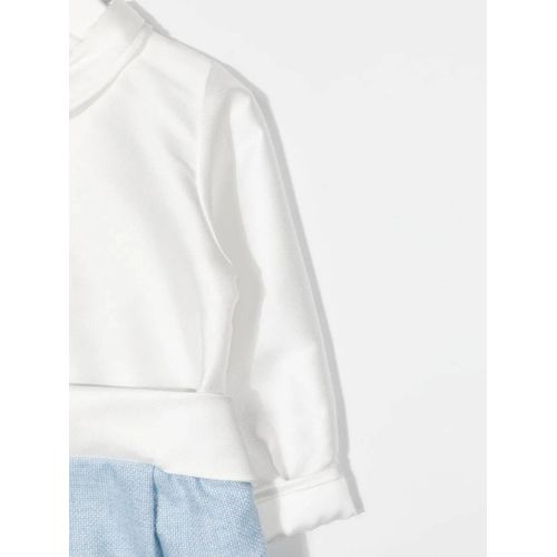 La Stupenderia Combinaison En Coton Bicolore - Blanc
